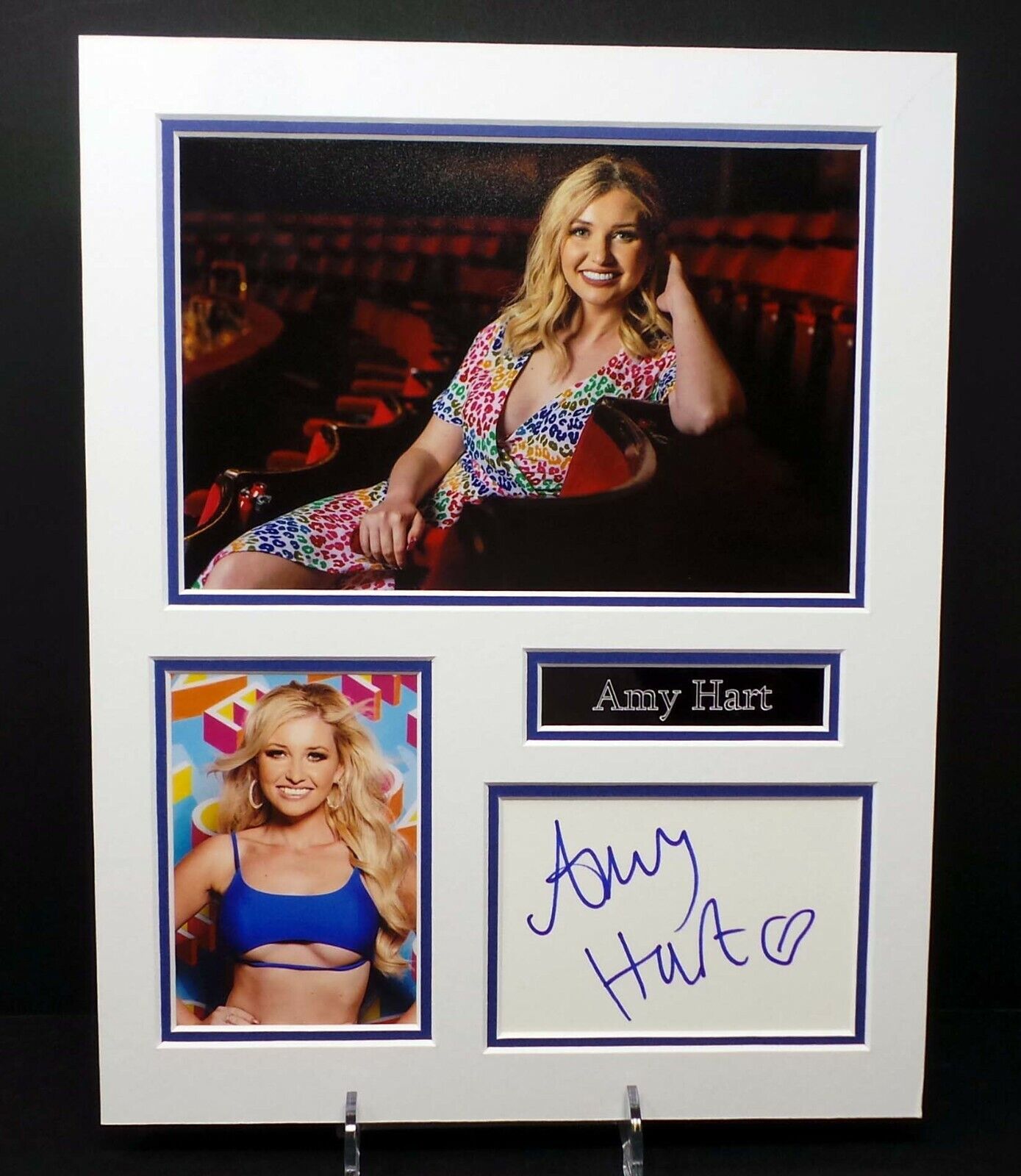 Amy HART SEXY Signed Mounted Photo Poster painting Display 2 AFTAL RD COA Love Island Contestant