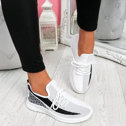 Sursell Women's Breathable Lightweight Lace-Up Sneakers