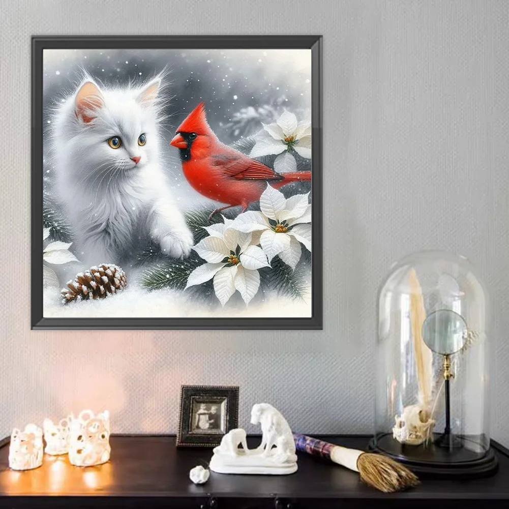 Diamond Painting - Full Round Drill - Cat Cardinal(Canvas|40*40cm)