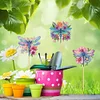 6Pcs Flower Dragonfly DIY Diamond Painting Kits Garden Stakes Diamond Art Kits