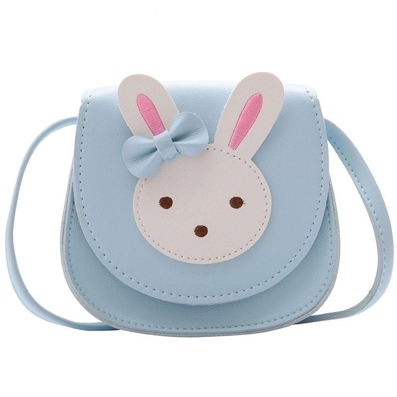 Girl’s Small Pu Leather Rabbit Cute Square Magnetic Buckle Crossbody Bag