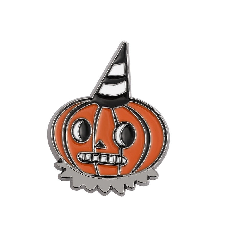 IG Style Funny Pin Pumpkin Bat Skull Alloy Enamel Unisex Brooches