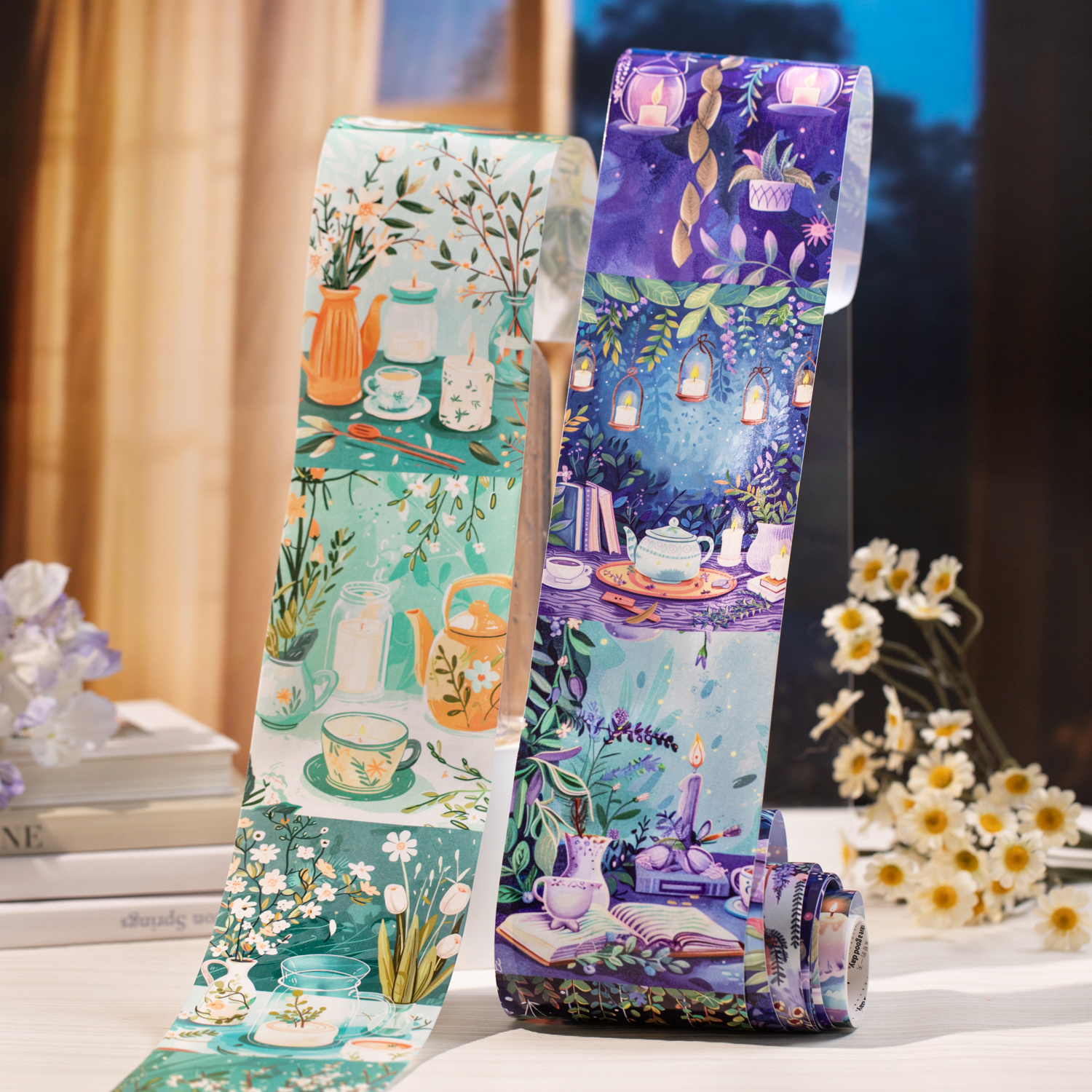 와시 테이프 - 80mm*200cm 힐링 아티스틱 렐름 시리즈 빈티지 매직 플랜트