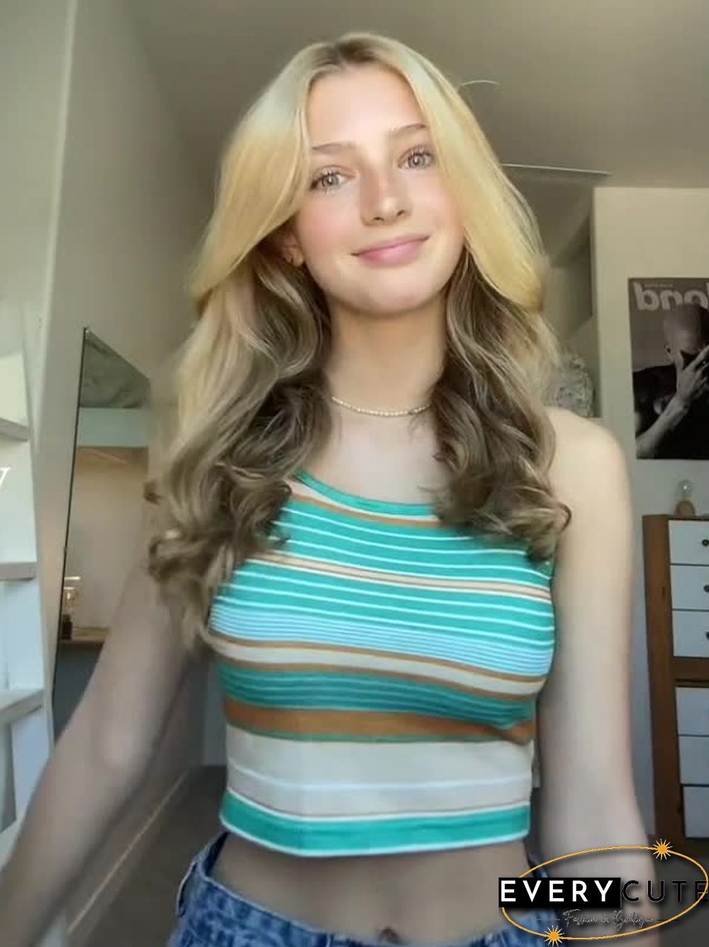 Striped Halter Knit Crop Cami Top