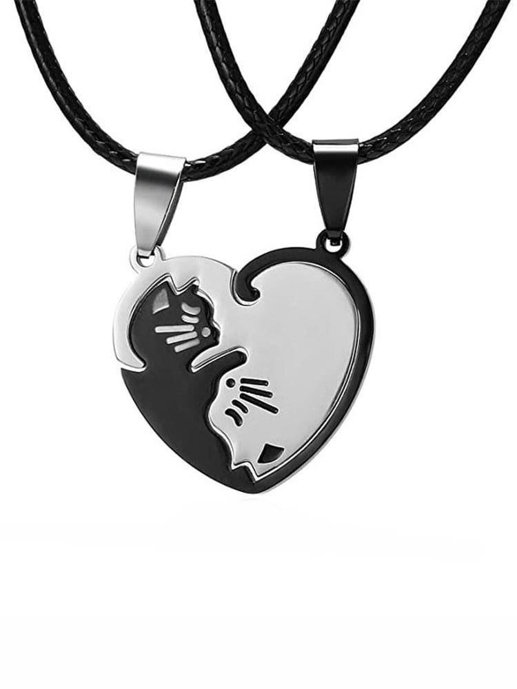 Comstylish Cat Lover Titanium Steel Necklace
