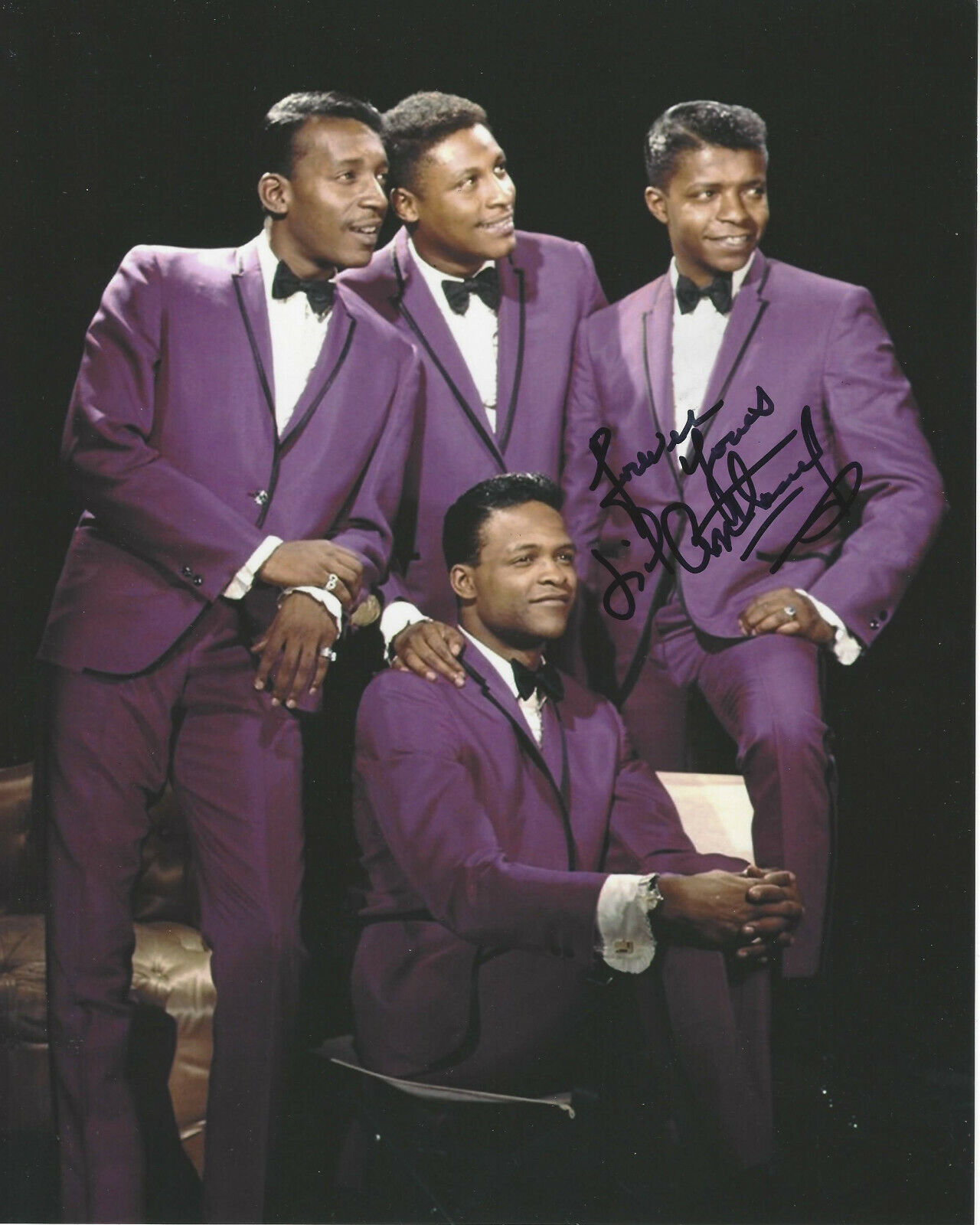 LITTLE ANTHONY GOURDINE AND THE IMPERIALS SIGNED 8x10 Photo Poster painting C w/COA R&B GROUP