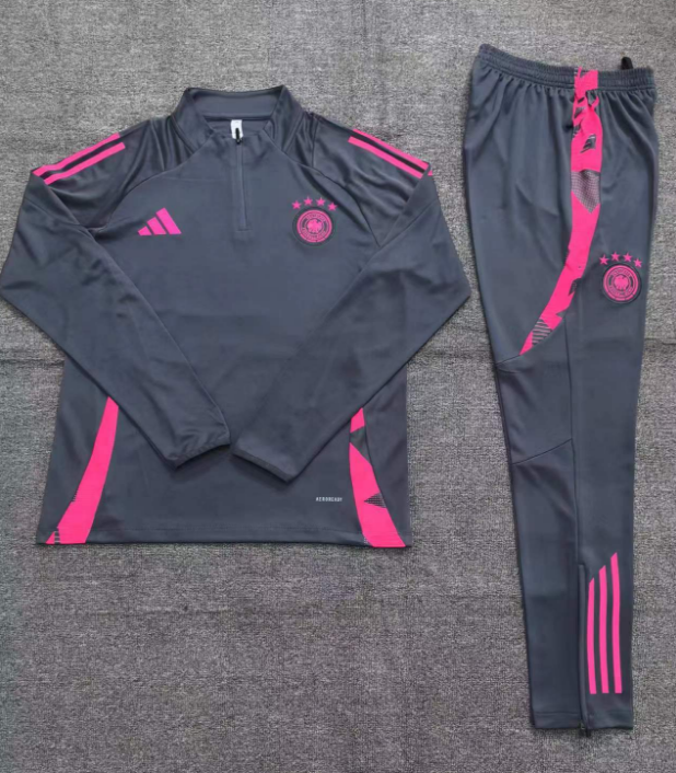 2024 Germany Half-Pull Training Suit Grey Football Jersey Set Thai Quality