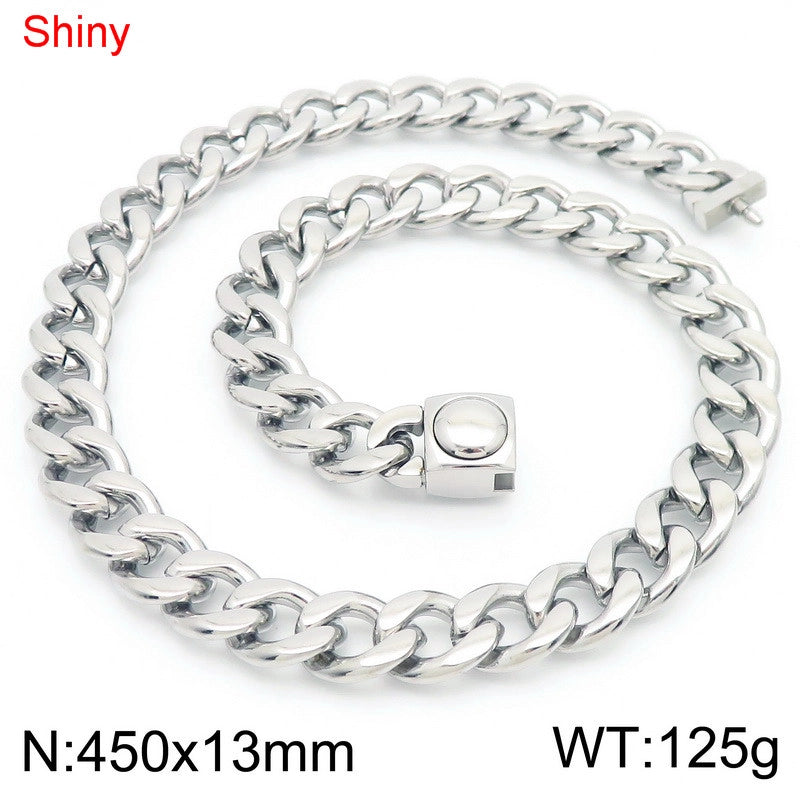 Stainless Steel NK Chain Bracelet Fashion Personality Titanium Steel Figaro Chain Necklace
