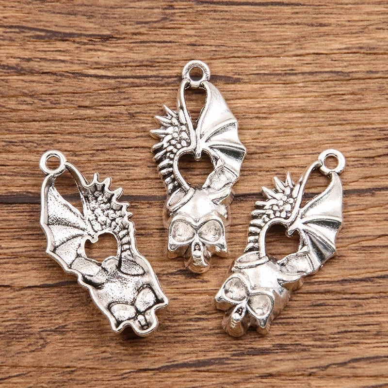 1 Piece Alloy Heart Shape Skull Pendant Jewelry Accessories