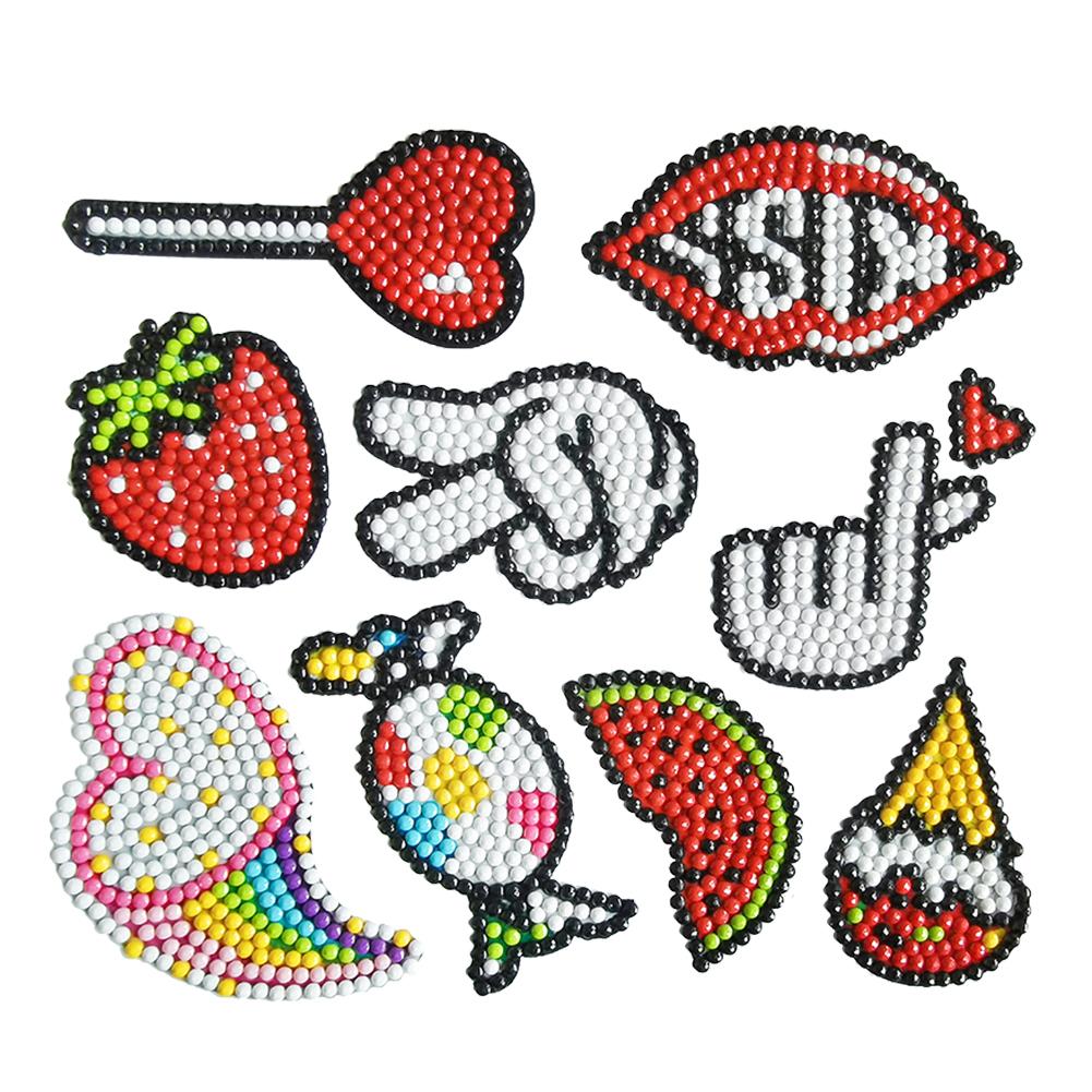 

9pcs Fruit Candy-DIY Creative Diamond Sticker, 501 Original