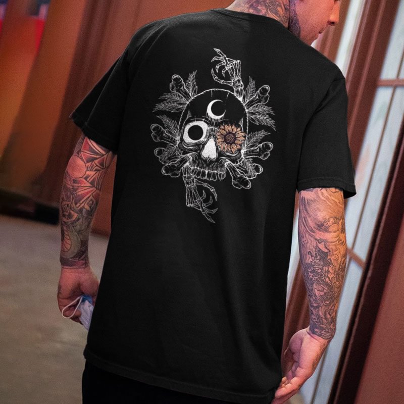 Casual skull print loose T-shirt designer - Krazyskull