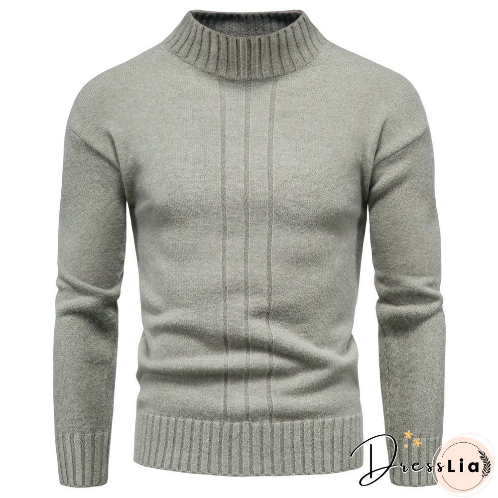 Half High Collar Casual Long Sleeve Men's Sweater