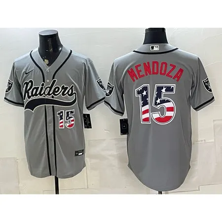 Men's Las Vegas Raiders #15 Fernando Mendoza Gray Vapor Limited Baseball Jersey 85ZZ