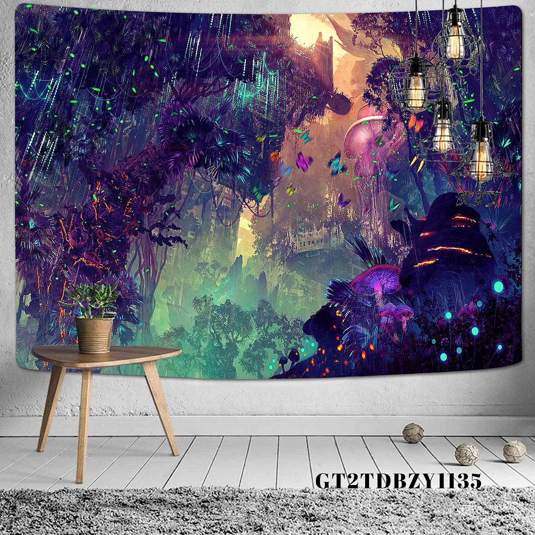 Mysterious Symbol Viking Tapestry Home Decor Bohemian Psychedelic Scene Yoga Mat Hippie Sheet Sofa Blanket Dragon Skull Tapestry