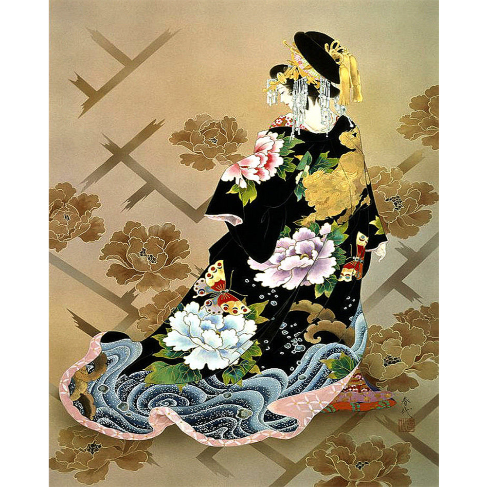 

45*55CM-Japanese Geisha-Round Drill Diamond Painting, 501 Original