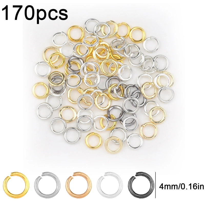 1 Set Diameter 3mm Diameter 4mm Diameter 5mm Alloy Solid Color Open Jump Rings Jewelry Accessories