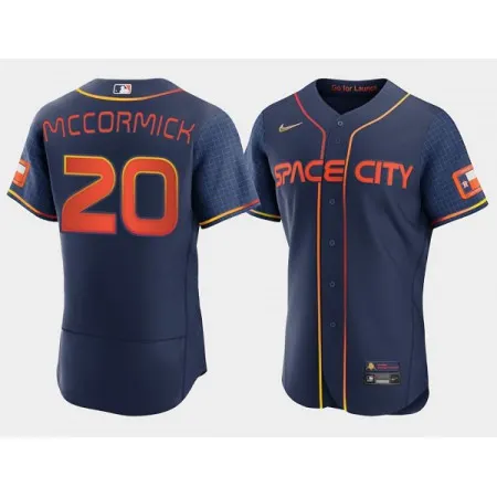Men's Houston Astros #20 Chas McCormick 2022 Navy City Connect Flex Base Stitched Baseball Jersey I5Q2
