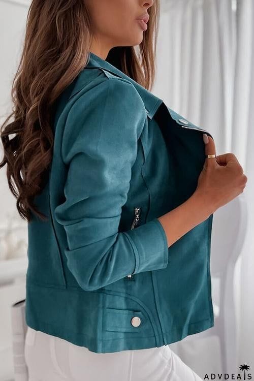 Zipper Lapel Slim Jackets