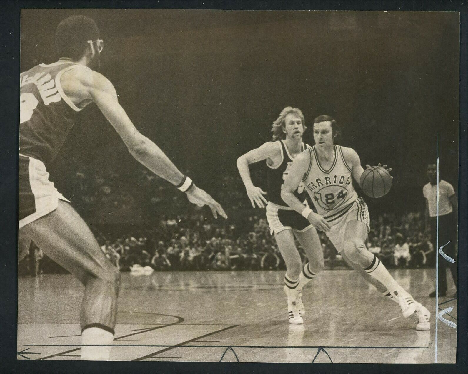 Rick Barry Doug Ford Kareem Abdul-Jabbar 1978 Type 1 Press Photo Poster painting Warriors Lakers