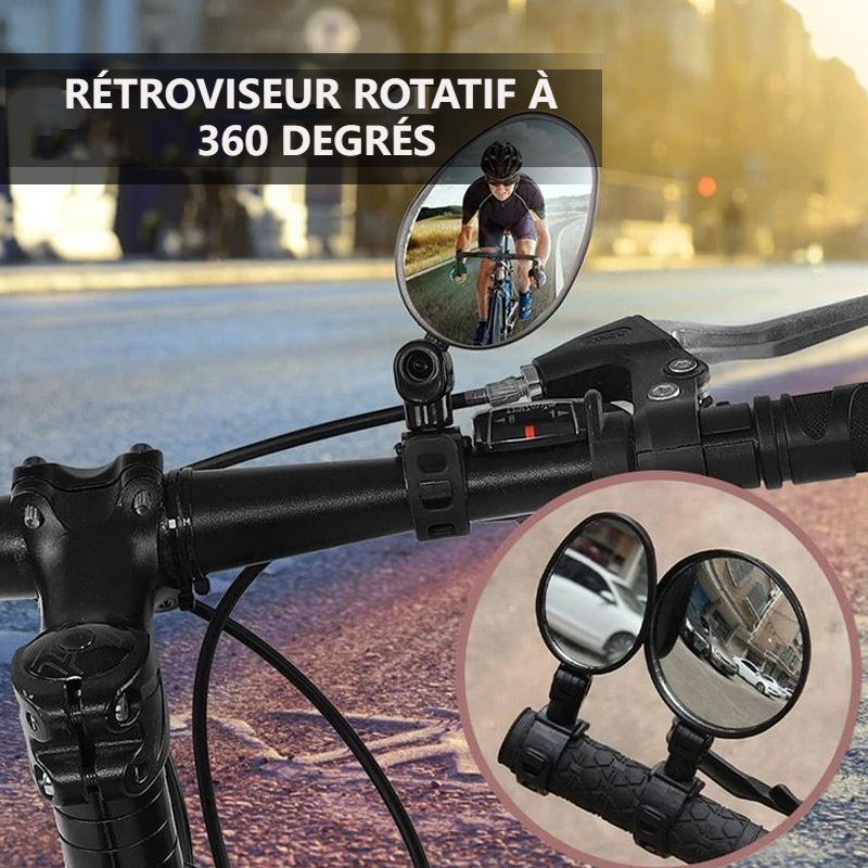 Rétroviseur Vélo Guidon – Rotatif 360°, Réglable, Vue Arrière, Neuf