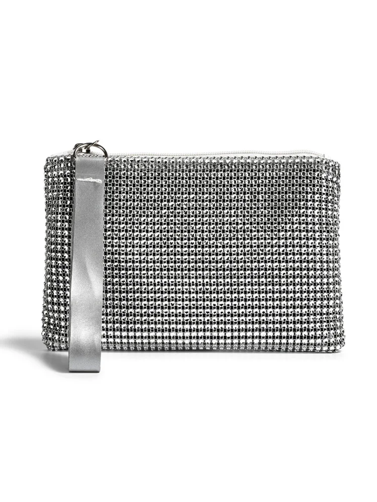 Fashion Women Rhinestone Wallet Wristlet Bag Ladies Glitter Pouch Purse
