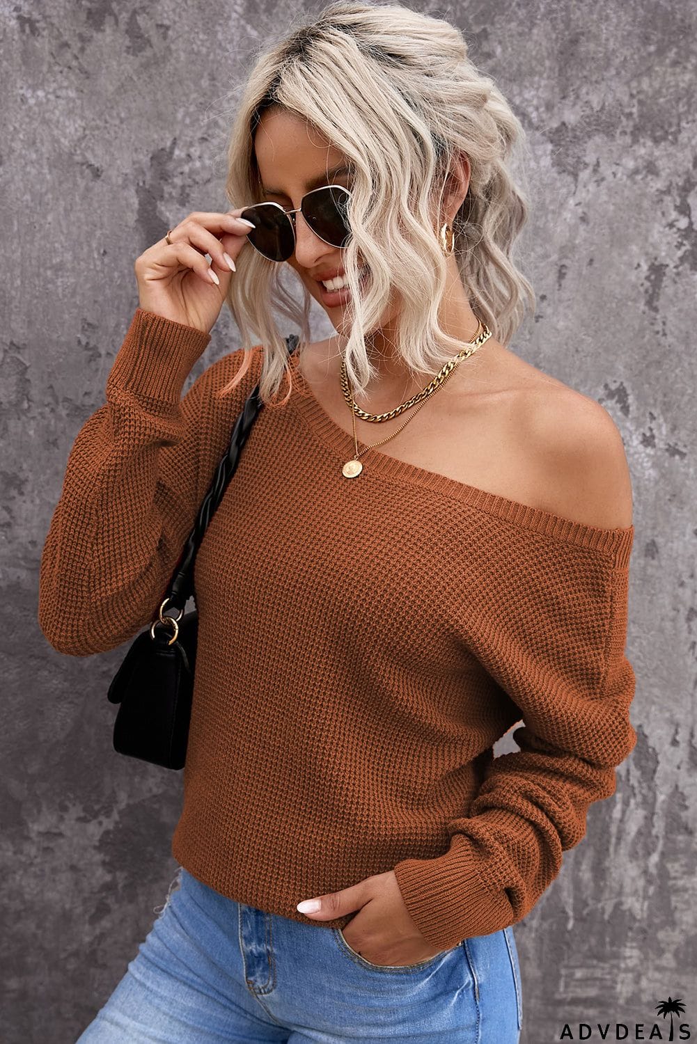 Cross Back Hollow-out Sweater