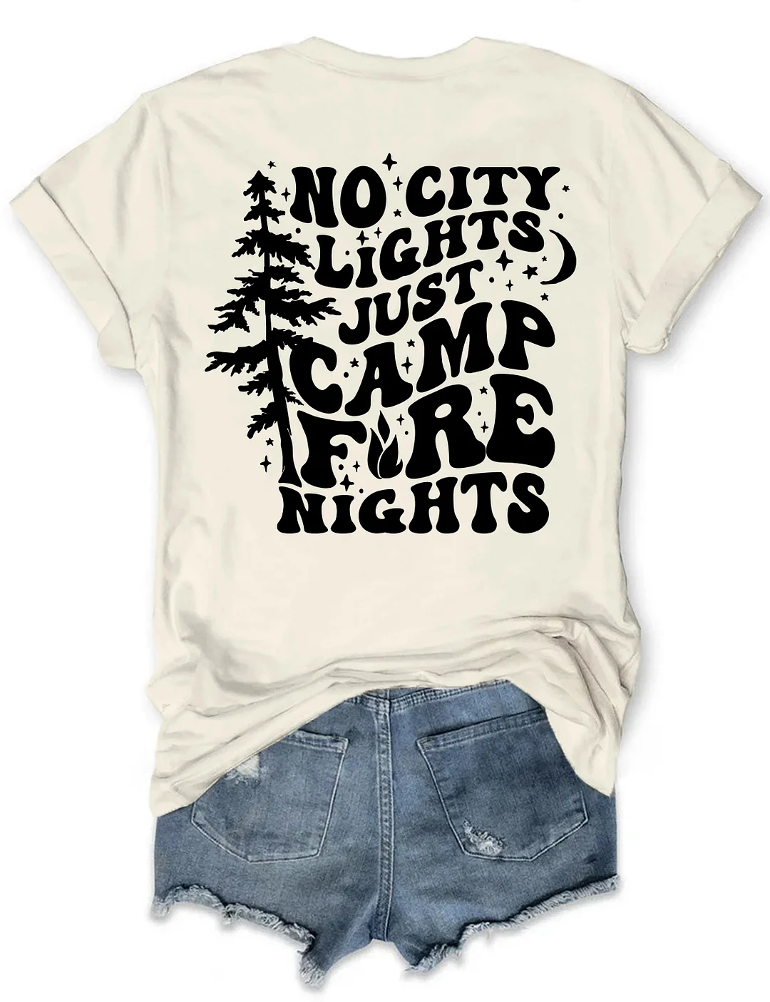 No City Lights Just Camp Fire Nights T-shirt