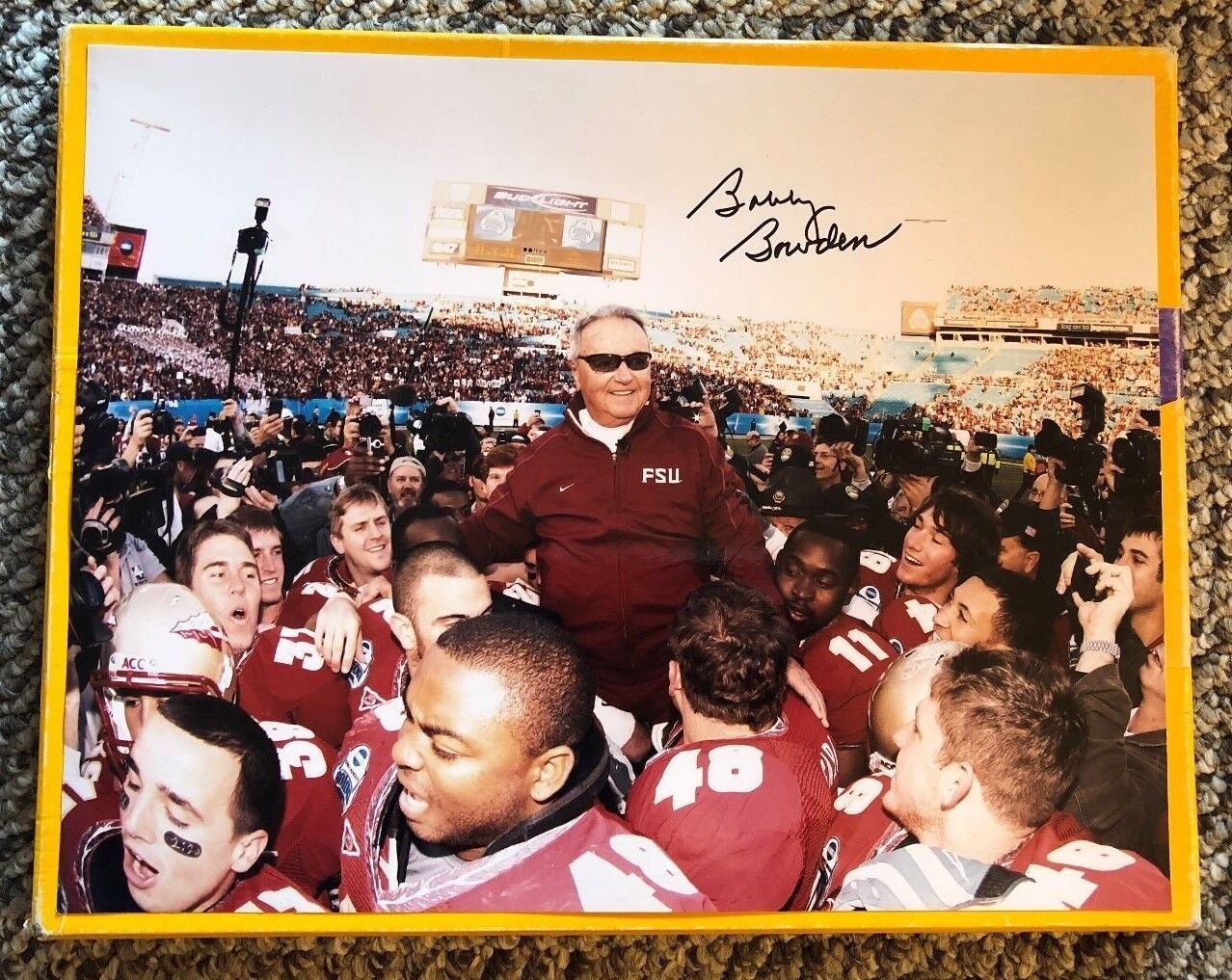 BOBBY BOWDEN SIGNED 11 X 14 LAST GAME Photo Poster painting W/COA IN PERSON AUTOGRAPH