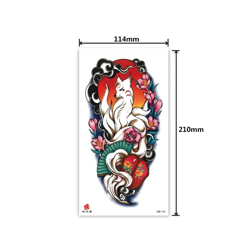 Half-arm waterproof tattoo stickers arm fierce wolf head animal arm lasting cross-border European and American tattoo stickers