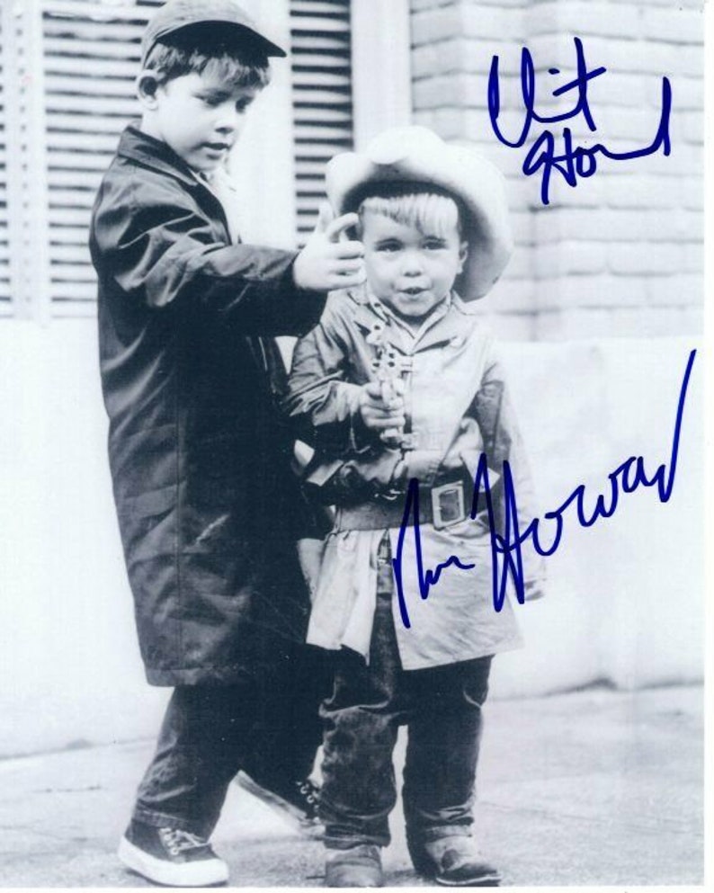 Ron howard and clint howard signed autographed the andy griffith show Photo Poster painting