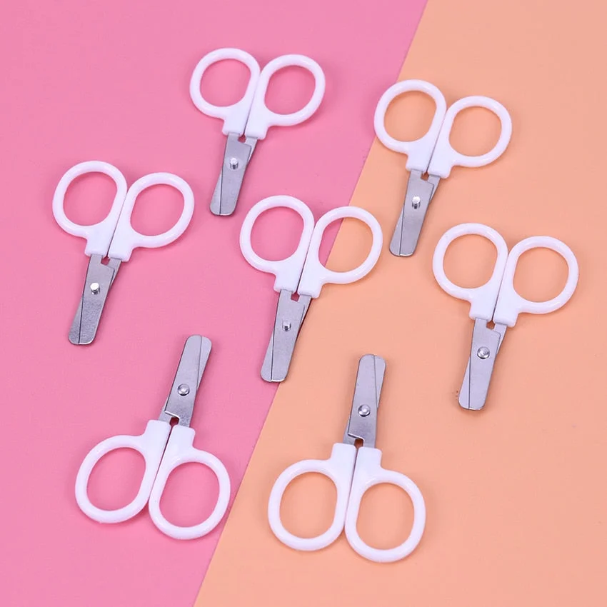 Home Portable Stainless Steel Scissors Mini White Scissors DIY Scrapbooking Office Stationery Cutting Supplies