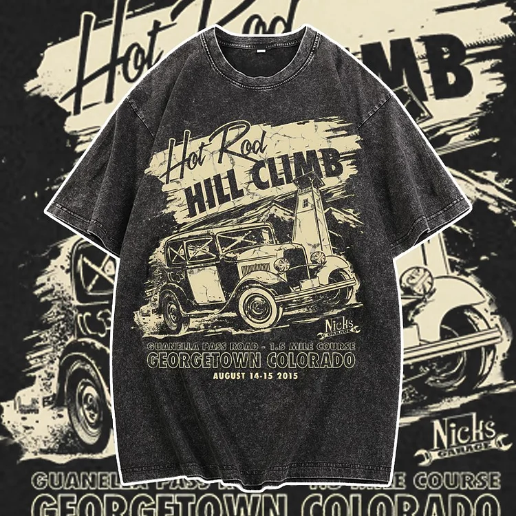 Davidhawaii100% Cotton Casual Men's Fashion Modified Car Street T-shirt-100% Cotton