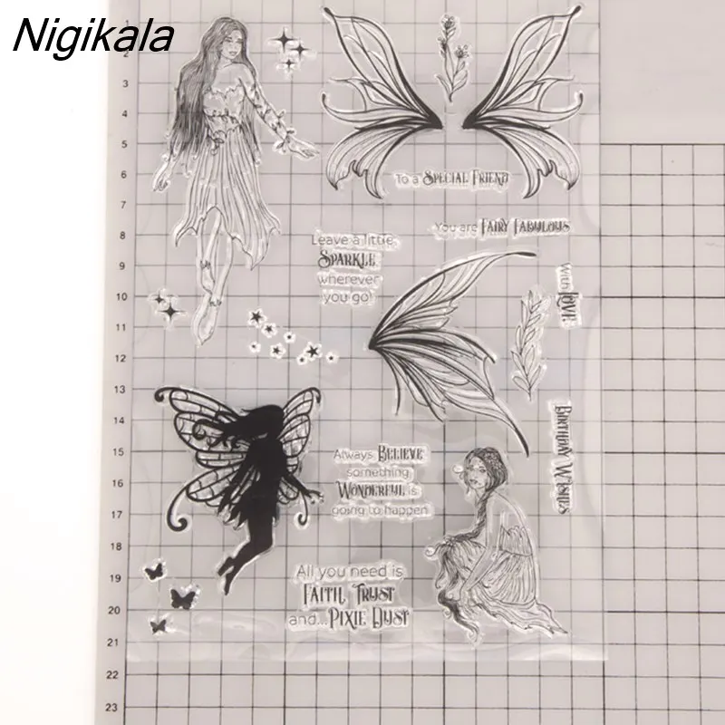 Nigikala Fairy Girl Clear Stamps for Scrapbooking Tampons Transparents ...
