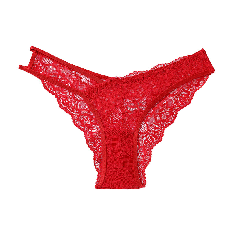 Lovingerie - Sexy Women's Low Rise Lace G-String Panties Strappy Design with Breathable Cotton Crotch 
