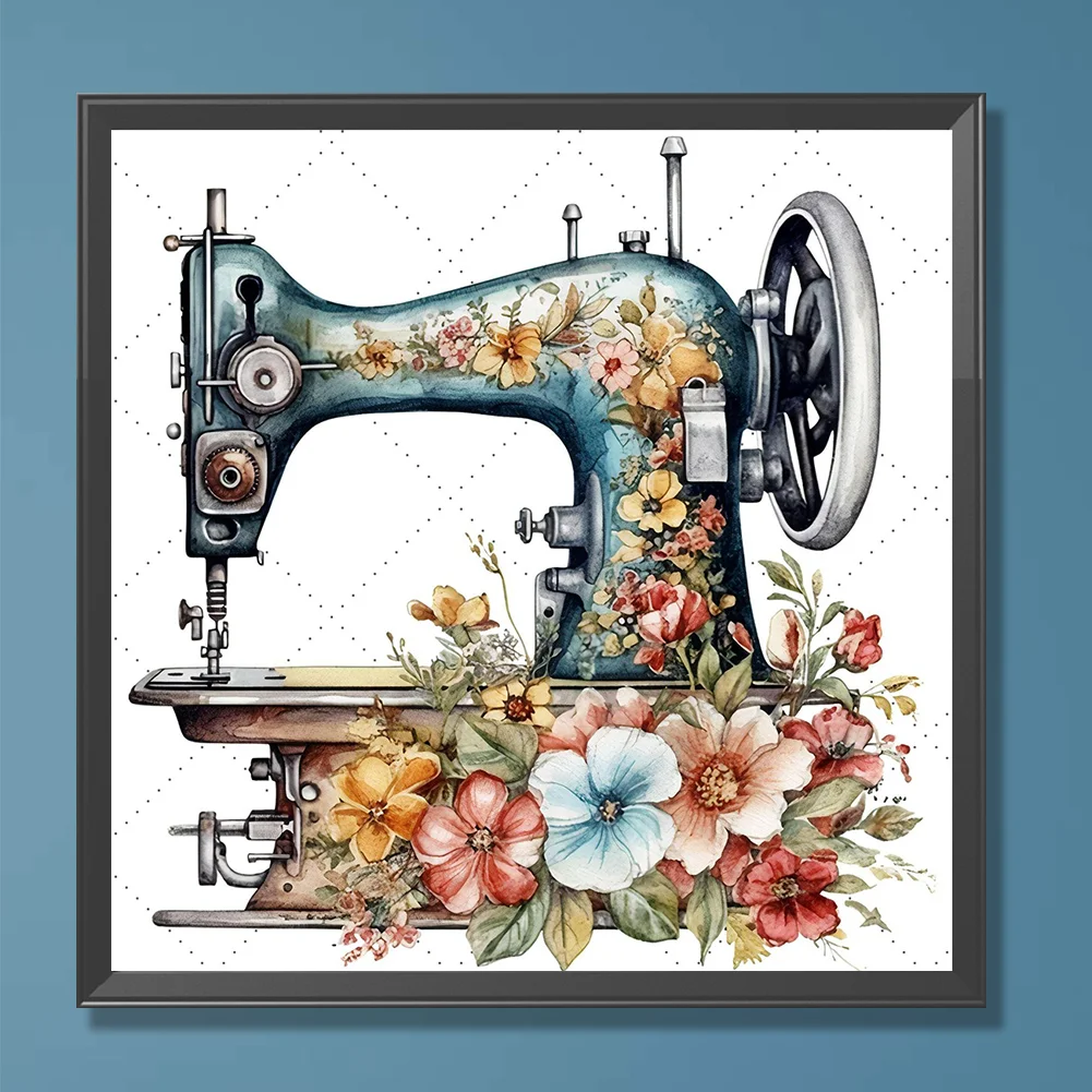 Diamond Painting - Full Round Drill - Sewing Machine(30*30cm)