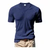  Men's V-Neck Ribbed T-Shirt - Stylish and Comfortable for Everyday Wear by Inlyline