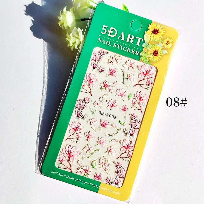 1PC 5D Nail Stickers Winter Santa Claus Self-Adhesive Slider Nail Art Decorations Christmas Snow Decals Manicure Accessories-Nail Inspo