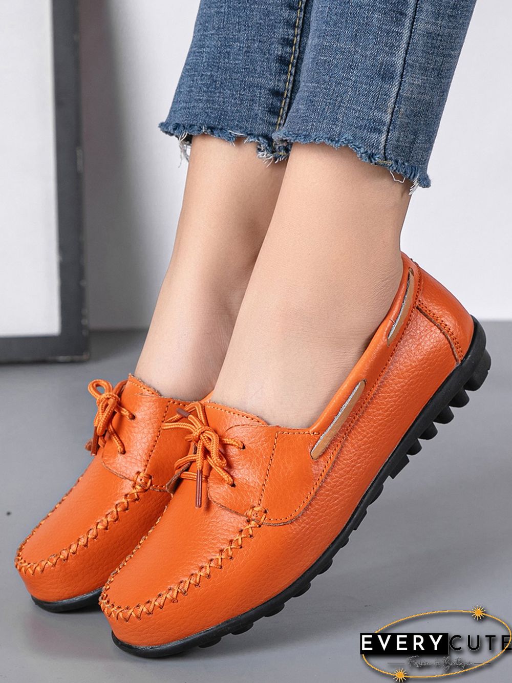 Retro Casual Simple Lace-up Flat Shoes