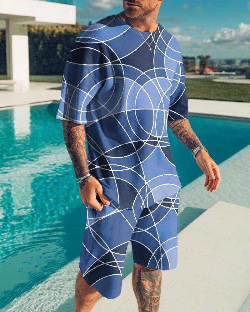 Men's Fashion Printing Shorts Suit52