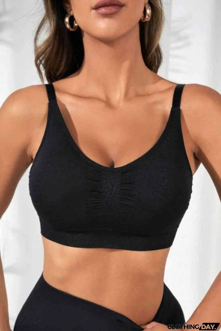 Scoop Neck Cropped Active Bra