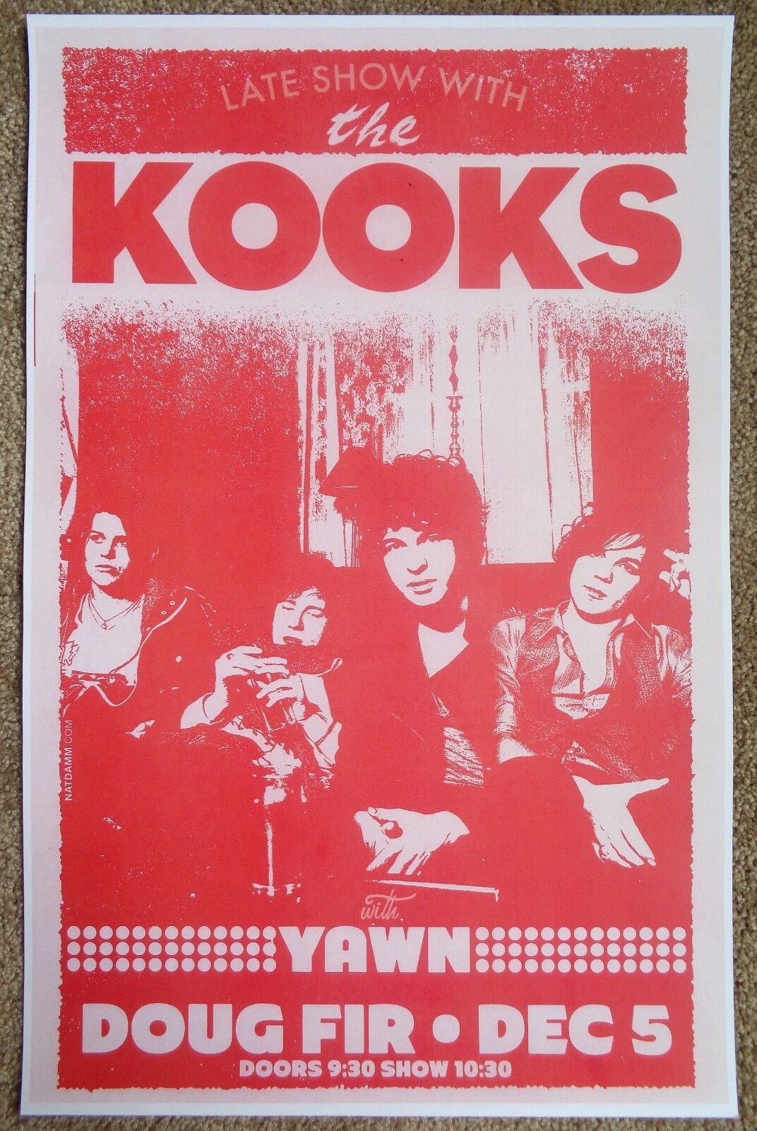 THE KOOKS 2011 Gig POSTER Portland Oregon Concert