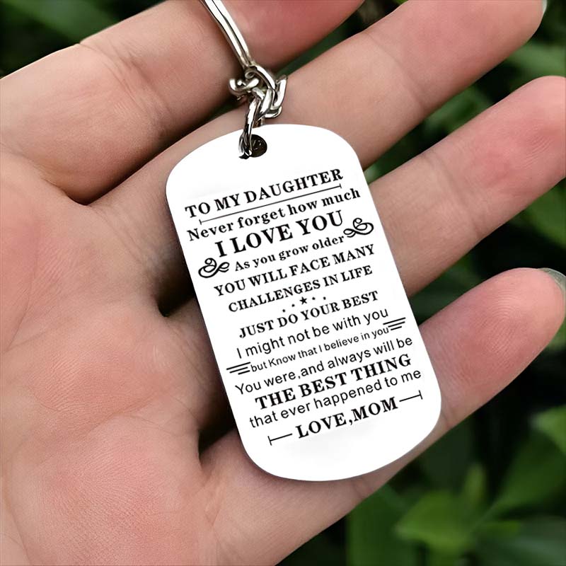 Unique Gift Mom To Daughter - Just Do Your Best - Inspirational Keychain