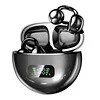 BT Wireless Bone Conduction Earphones with Noise Canceling Mics HiFi Touch Control Headset LED Digital Display Smart Control Earphone Clip-On Earbuds for Outdoor Cycling Running Exercise