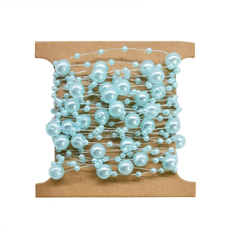 5M Fishing Line Artificial Pearls Beads Chain Garland Flowers Wedding Bridal Bouquet Flowers Wedding Party DIY Decoration