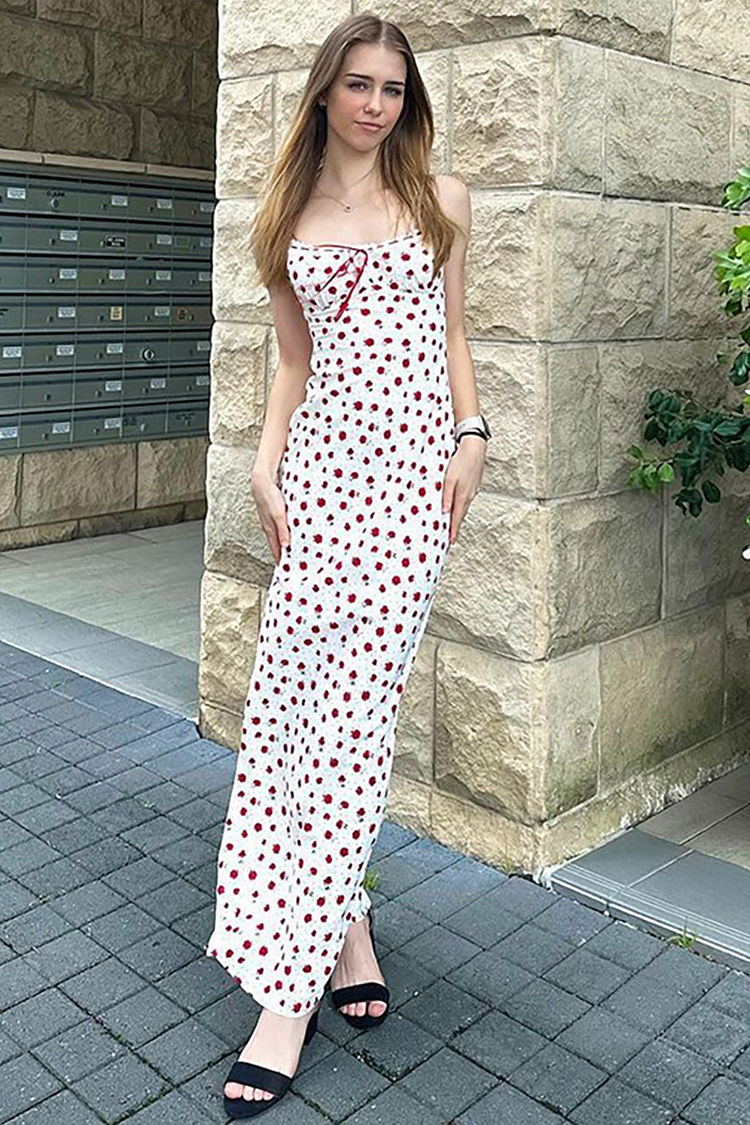 ditsy floral print boat neck corset slip midi dresses-white White Ditsy Floral Printed Corset Skater Midaxi Dress