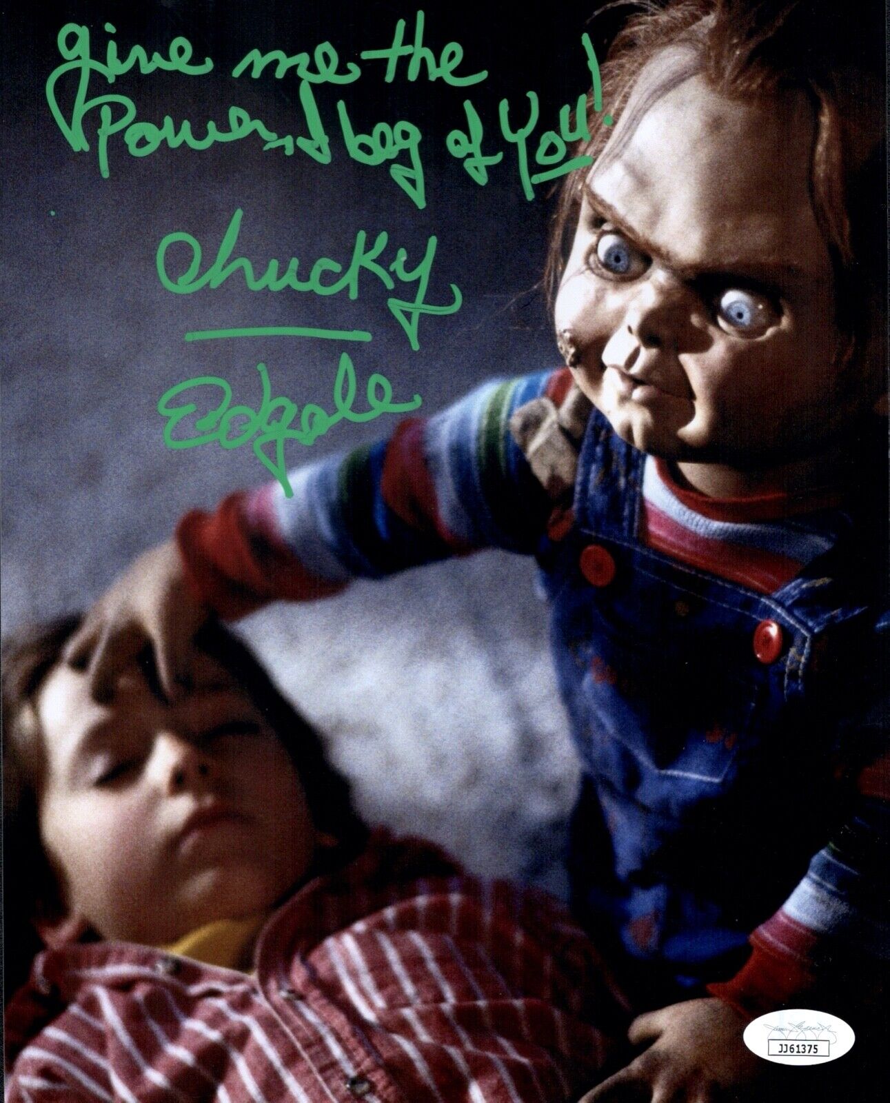 ED GALE Signed CHUCKY 8x10 Photo Poster painting Child's Play In Person Autograph JSA COA Cert