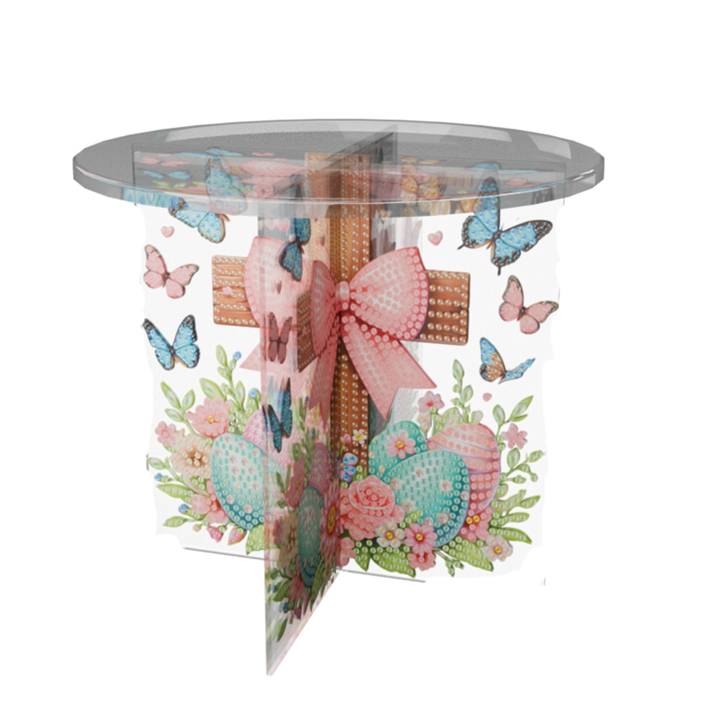 Acrylic Cross Diamond Painting Plant Stand Potted Plant Holder Rack for Garden