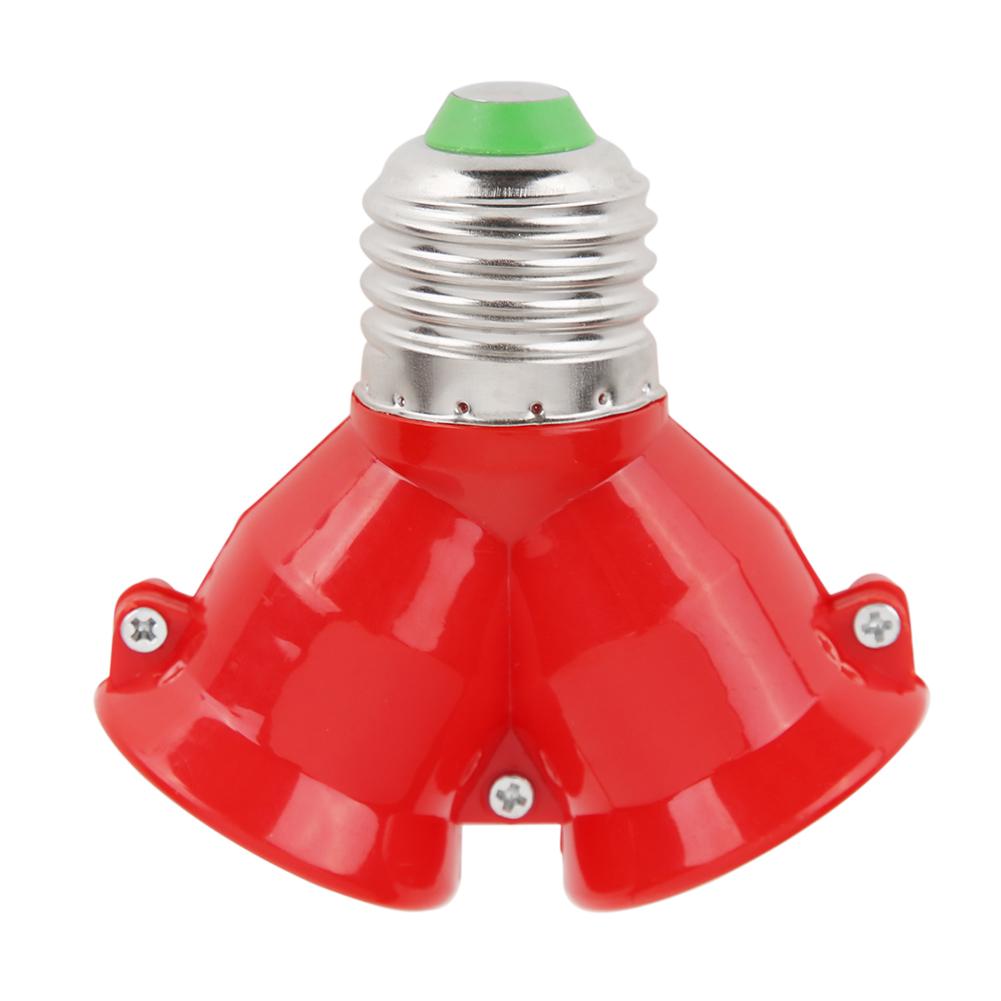 

E27 to 2E27 Lamp Holder Converter Socket Y Shape Splitter Adapter Bulb Base, Red, 501 Original