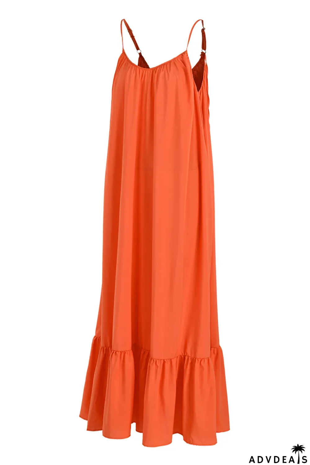 Dark Gray Sexy Casual Solid Backless Spaghetti Strap Loose Sling Dress