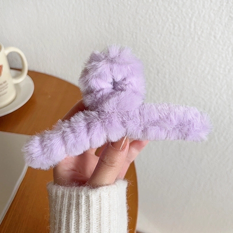 Minimalist Solid Color Arylic Hair Claws 1 Piece